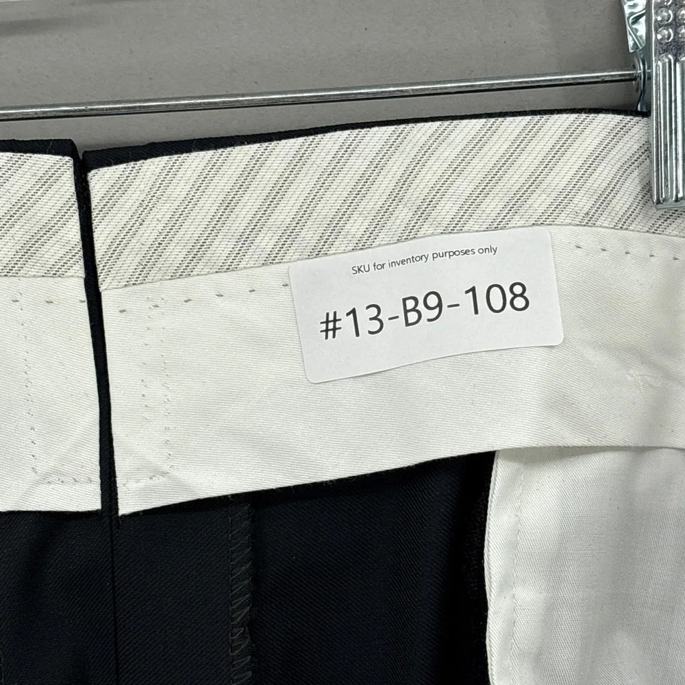 Samuelsohn Pants Mens 34x30 Black Super 110s Wool Flat Front Dress Cuffed Canada
